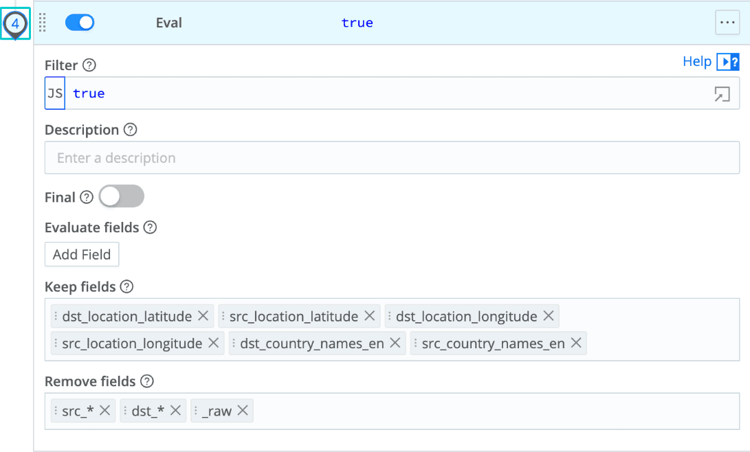 Eval config for final cleanup and field management