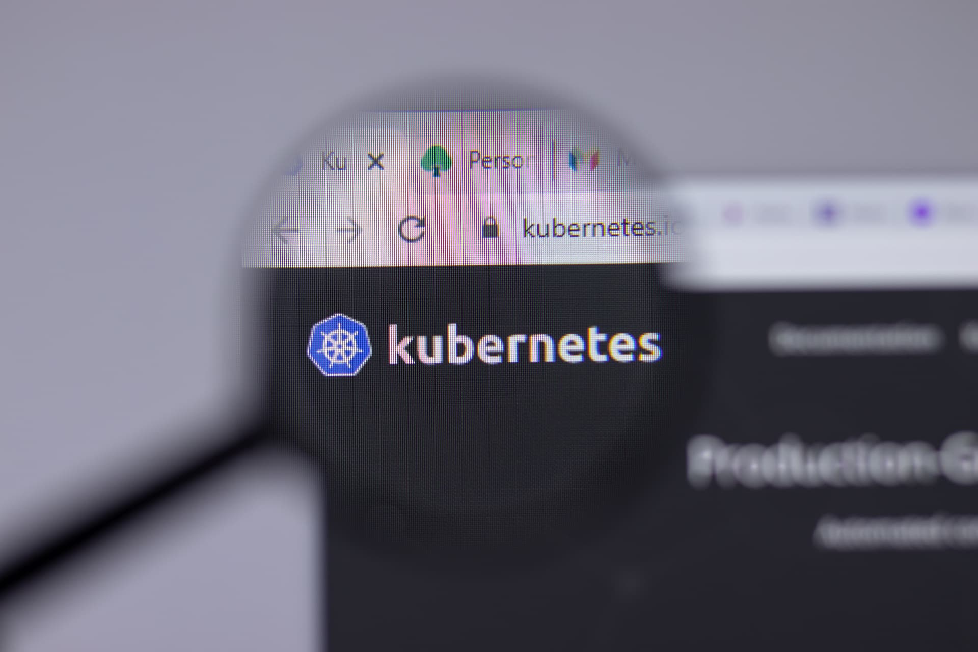 New York, USA – 26 April 2021: Kubernetes company logo close-up on website page, Illustrative Editorial.