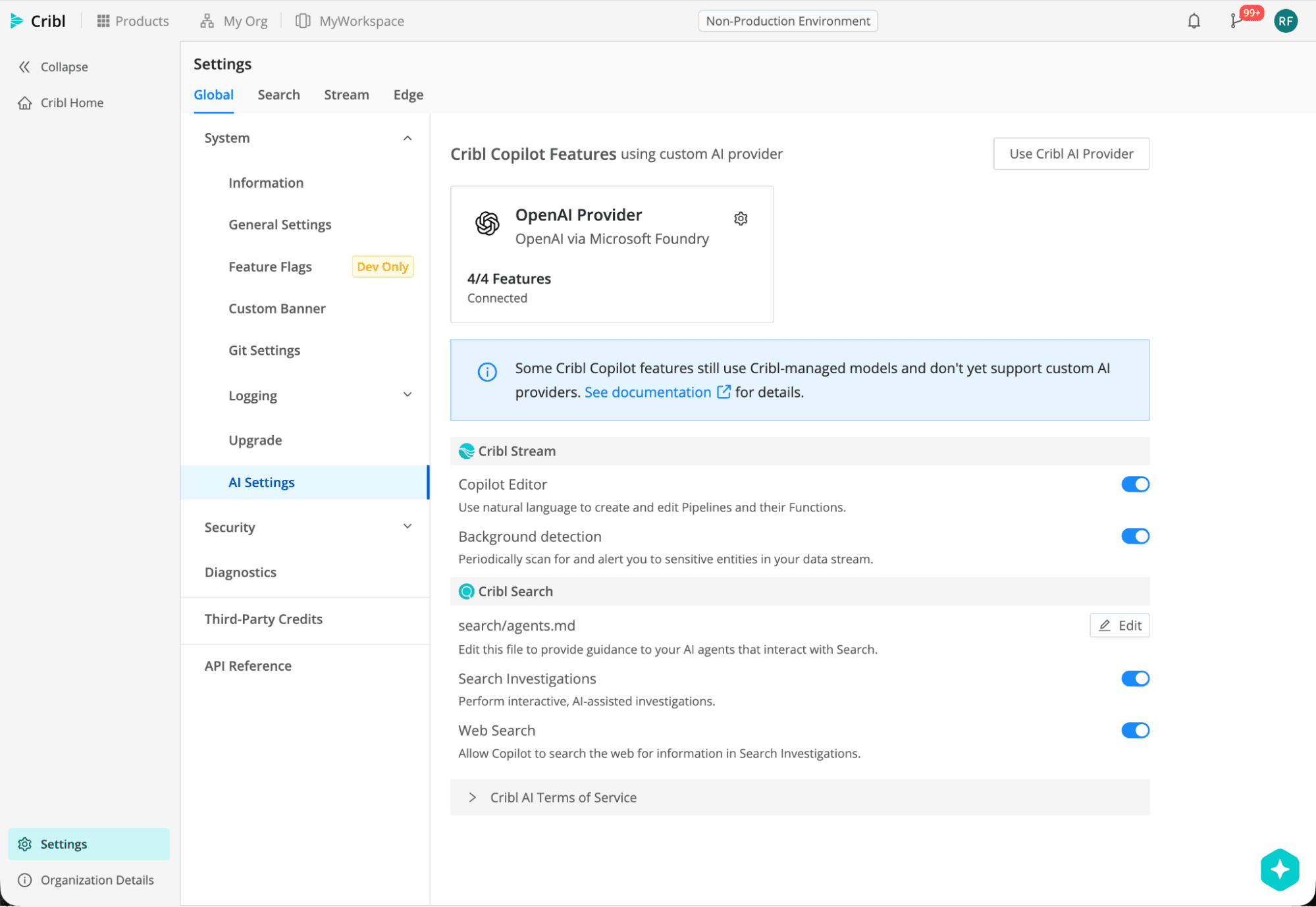 Bring Your Own Model (BYOM): Power Cribl AI with your preferred backend img3